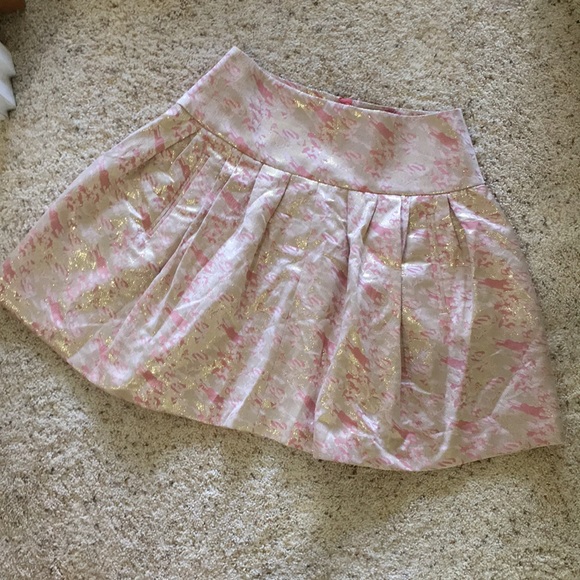 Moulinette Soeurs. pink and gold A-like skirt - Picture 1 of 3